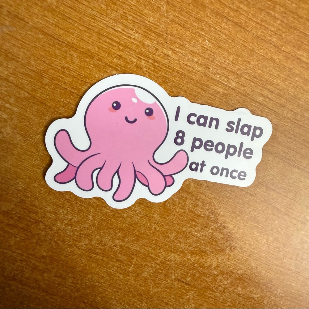 Pink‎ Octopus Sticker